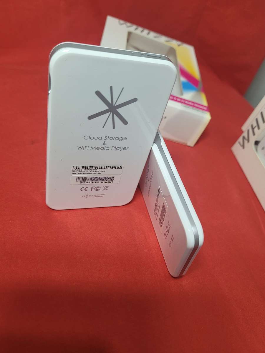 Portable WHIZZY Ultra-Slim Cloud Storage & Wi-Fi Media Streamer For iOS and Android. (Bid Per Piece)