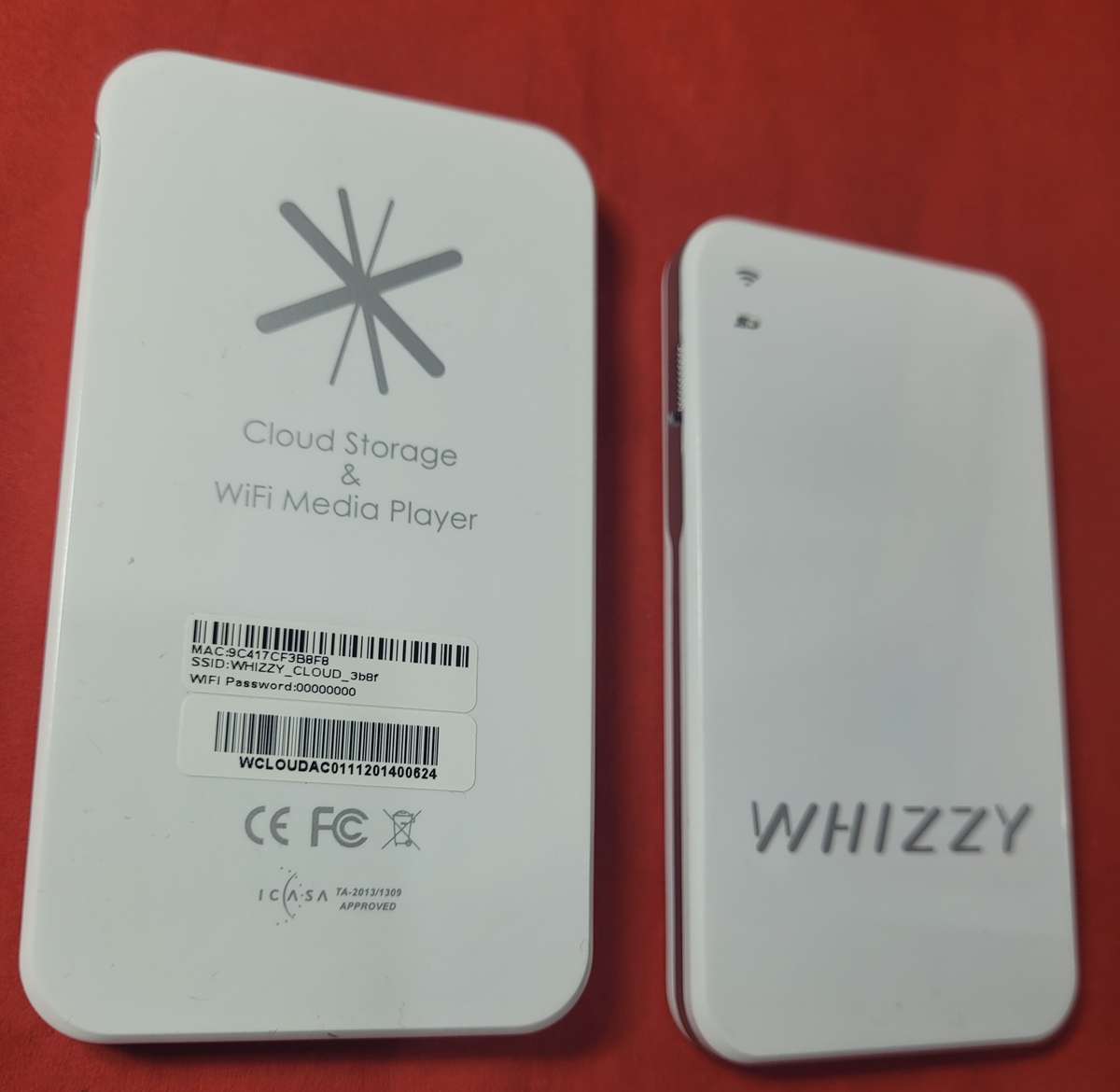 Portable WHIZZY Ultra-Slim Cloud Storage & Wi-Fi Media Streamer For iOS and Android. (Bid Per Piece)