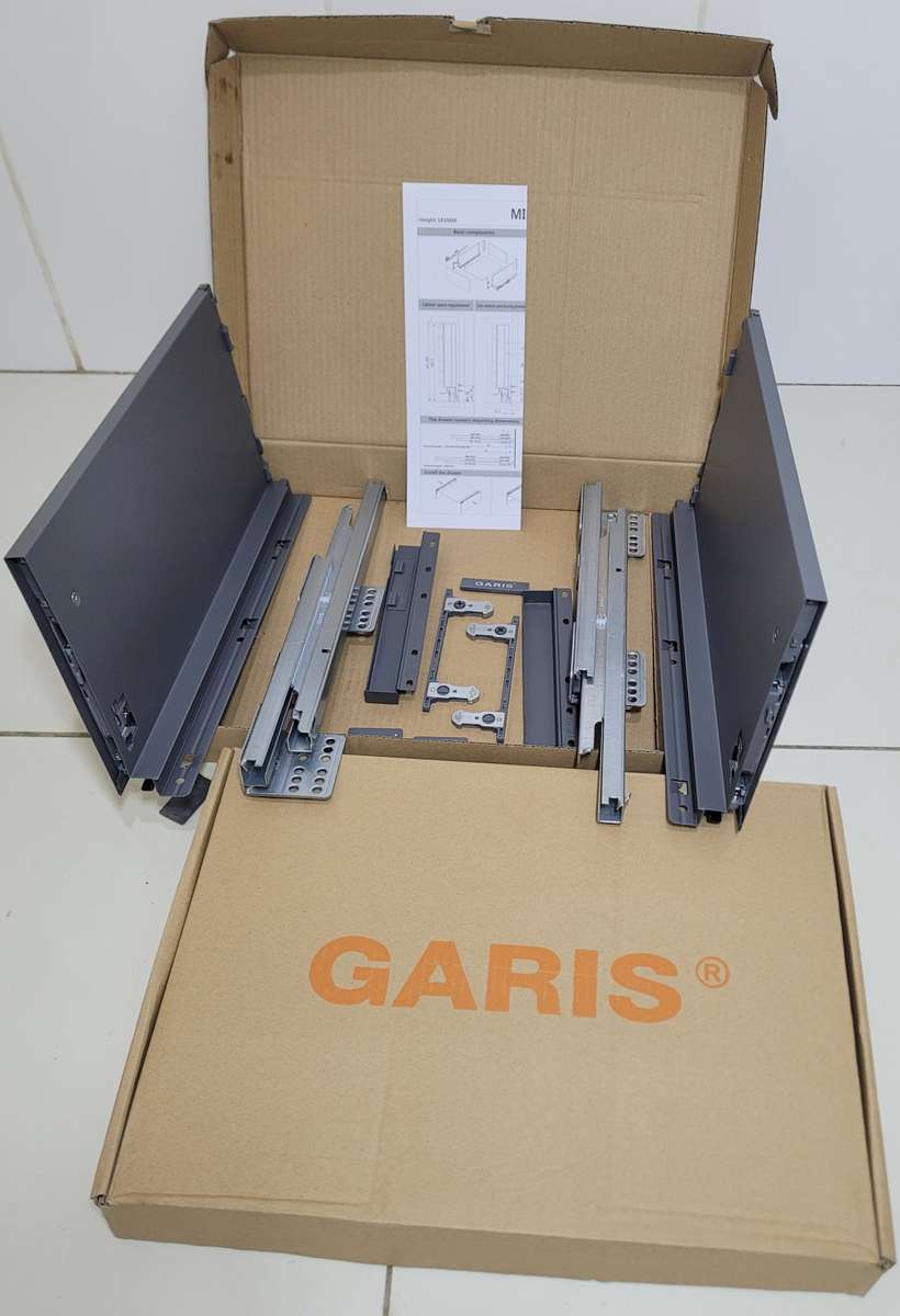 GARIS High Quality Soft-Close Cabinet Drawer Slides. Complete Set. (60.5 x 32.5 x 24.5)cm