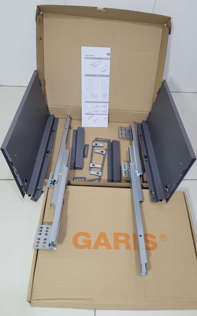 GARIS High Quality Soft-Close Cabinet Drawer Slides. Complete Set. (60.5 x 32.5 x 24.5)cm
