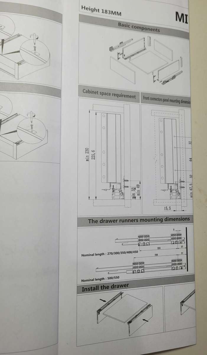 GARIS High Quality Soft-Close Cabinet Drawer Slides. Complete Set. (60.5 x 32.5 x 24.5)cm