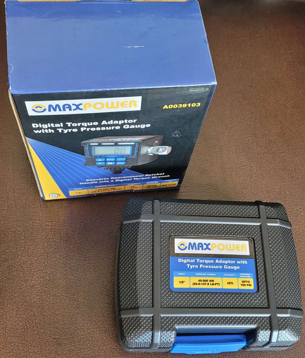 NEW. Digital 12" Torque Adaptor With Tyre Pressure Gauge (With Outer Box as pictured -No Inner Case)