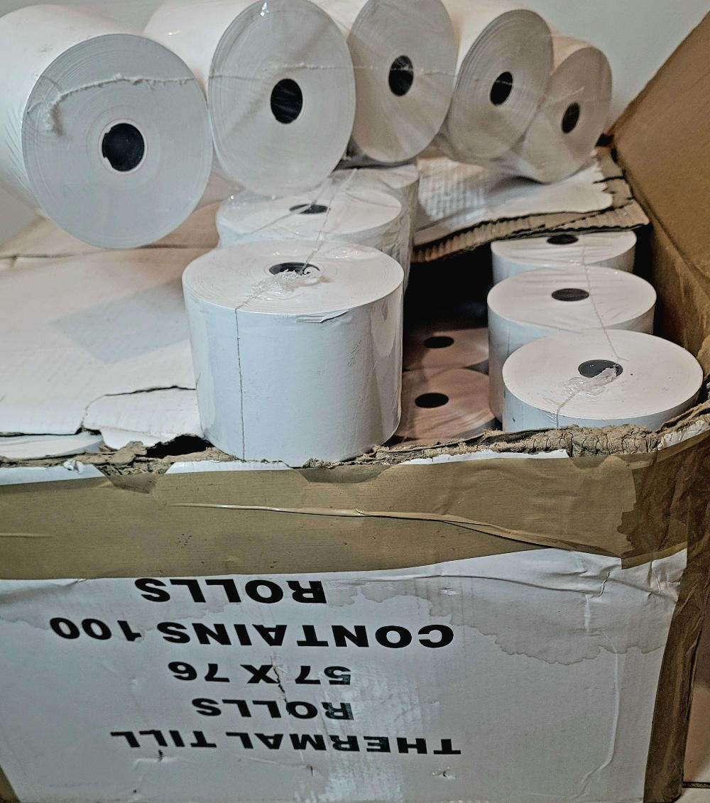 Thermal Till Rolls. NEW  (57x76)mm (Bid Per 50x Rolls)  LAST LOT...