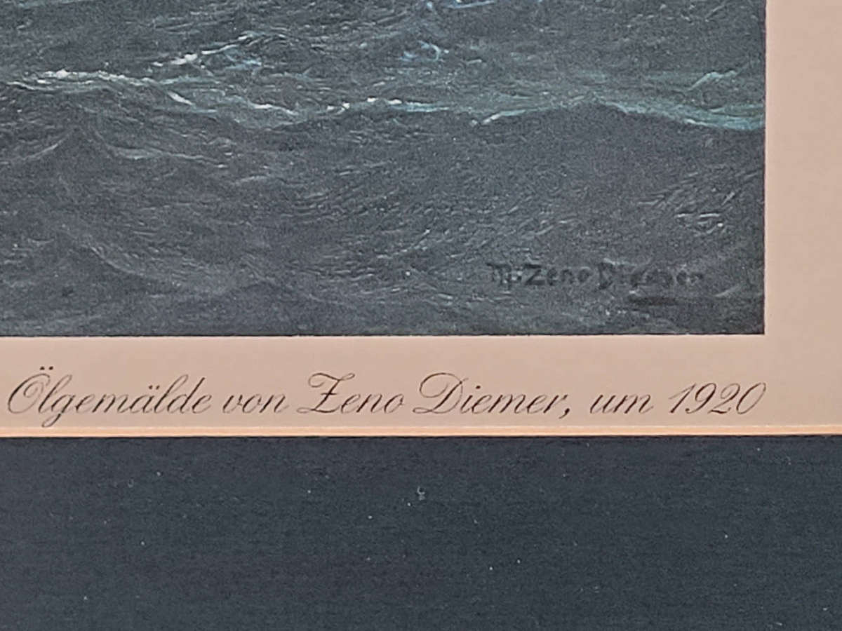 Signed Glass-Framed Painting-Depicting A Famous 1920 British Cuty Sark Sailing Ship (470.3x580)mm.