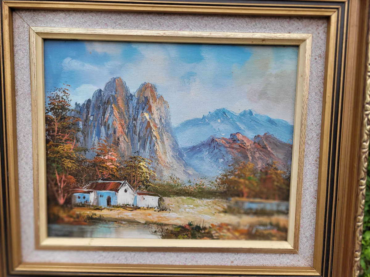 J PARKER SIGNED Old Thick-Oil Painting-As Pictured (29.5x24)cm