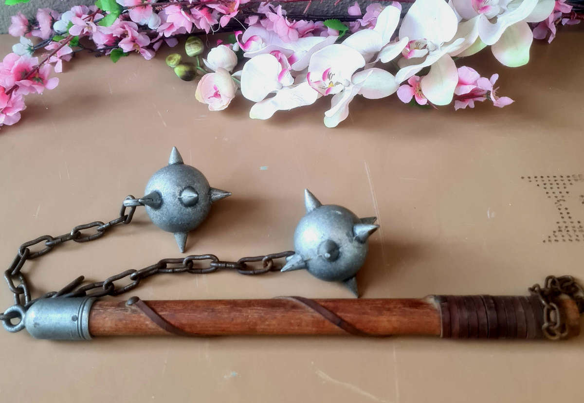 ANTIQUE Well-Preserved Twin-Ball Flail / Mace