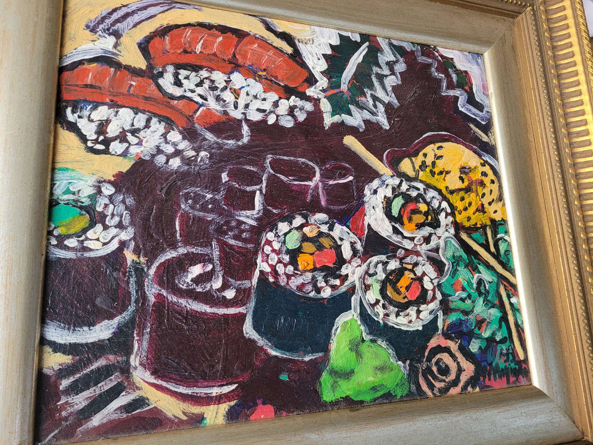 SIGNED Old Thick-Oil-On -Board Painting (29.5x24)cm