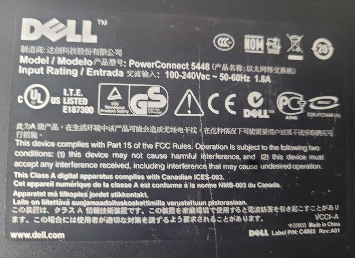 48-Port DELL (Power Connect 5448) Ethernet.