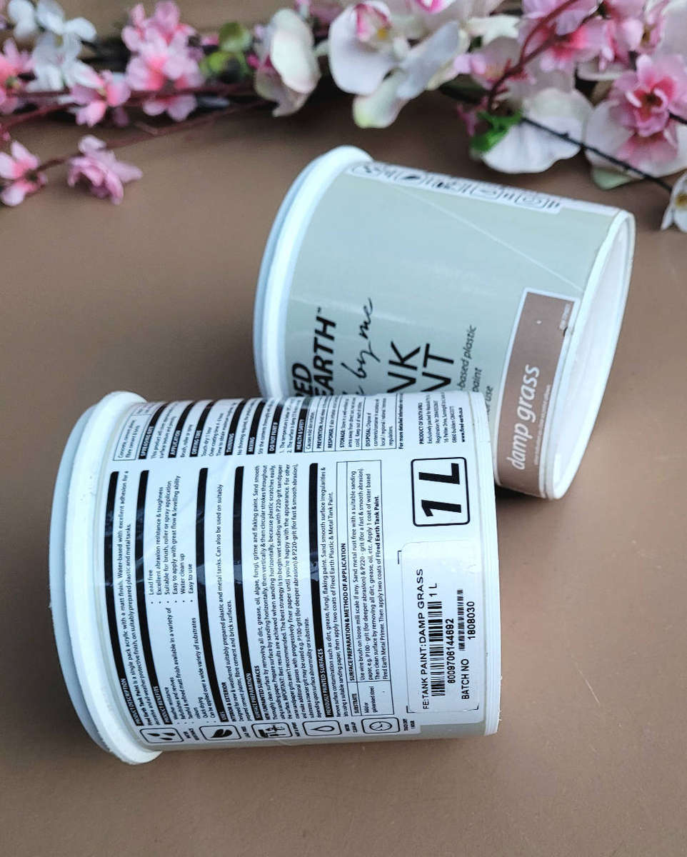 FIRED EARTH 1L Quality Weather-Resistant Metal/Plastic Tank Paint (Bid Per Piece-To Take Both)