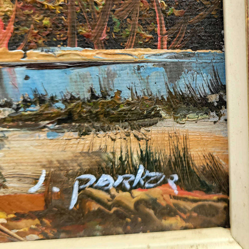 J PARKER SIGNED Old Thick-Oil Painting-As Pictured (29.5x24)cm