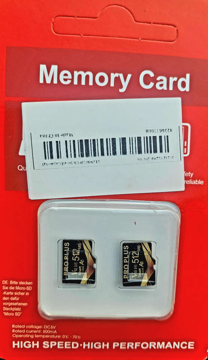 2x512 MB MICRO SD Card Pair. (Bid Per Pair).