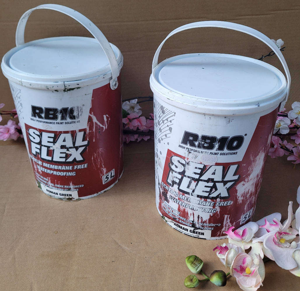RB10 SEAL FLEX Acrylic Membrane-Free Waterproofing Paint (Green Colour) Bid Per Piece-To Take Both