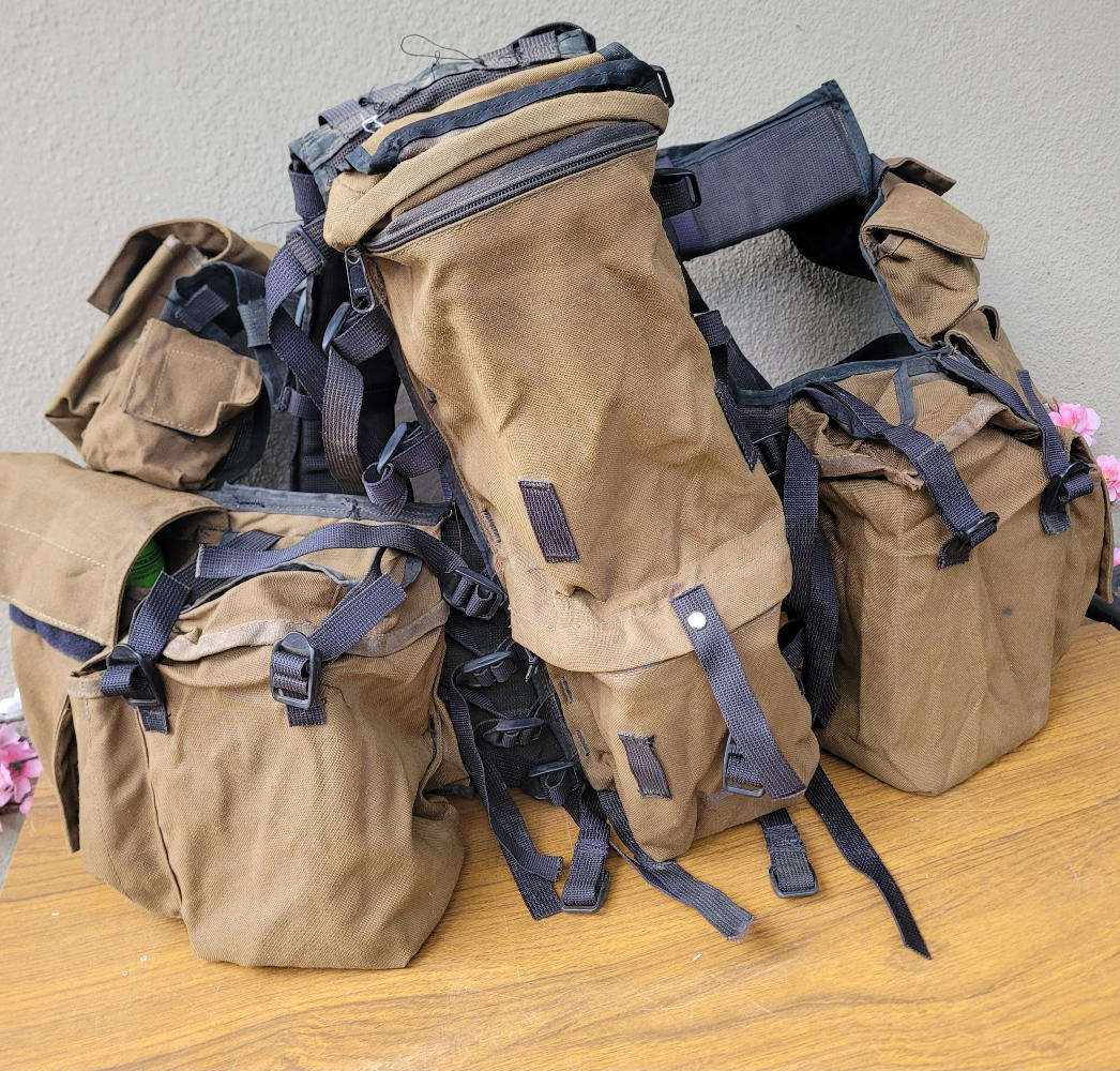 OLD SADF 3-Piece Battle Webbing Lot (As Pictured). Bid Per Lot