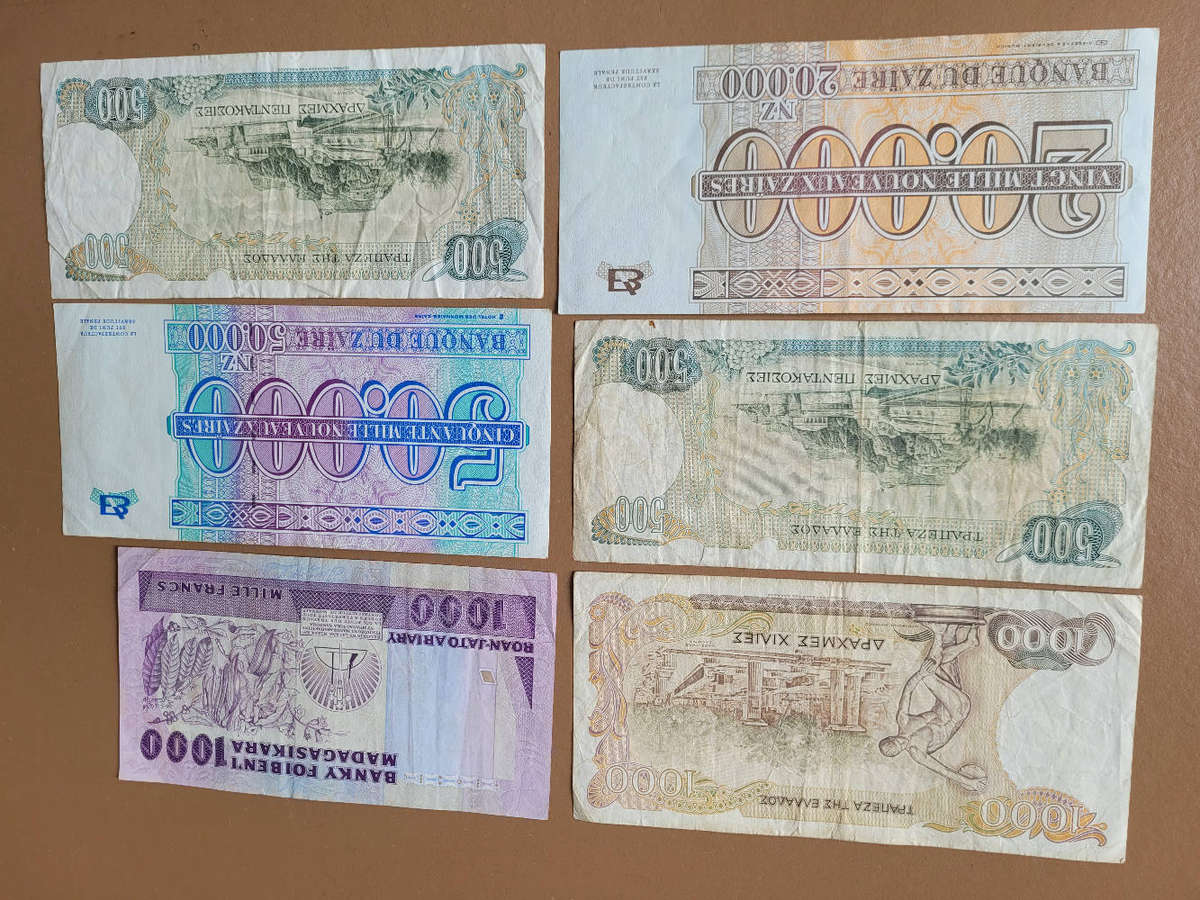 WORLD BANK NOTES #5 (As Pictured) Bid Per Lot