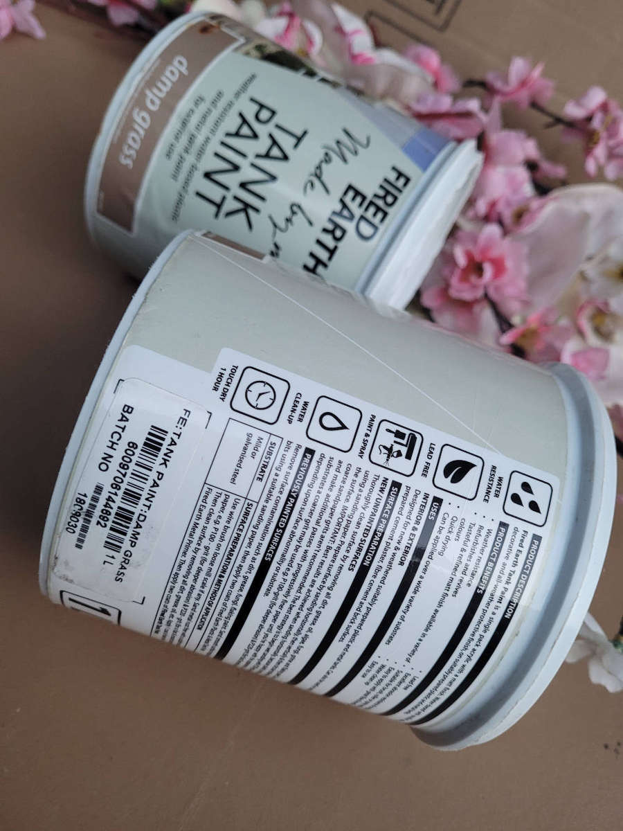 FIRED EARTH 1L Quality Weather-Resistant Metal/Plastic Tank Paint (Bid Per Piece-To Take Both)