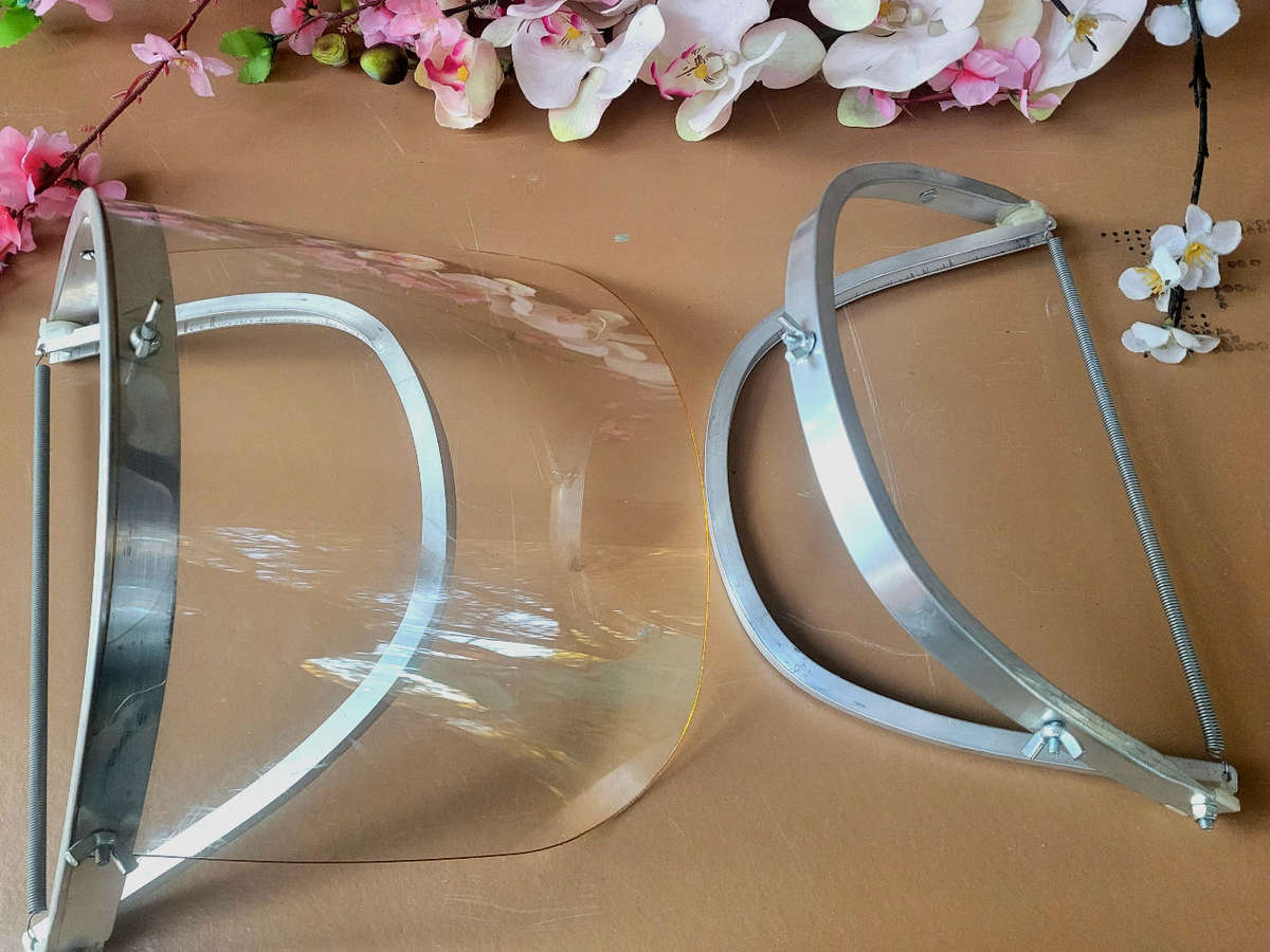 Aluminium Face Shield Lot - 1 Complete & 1 Replacement Frame