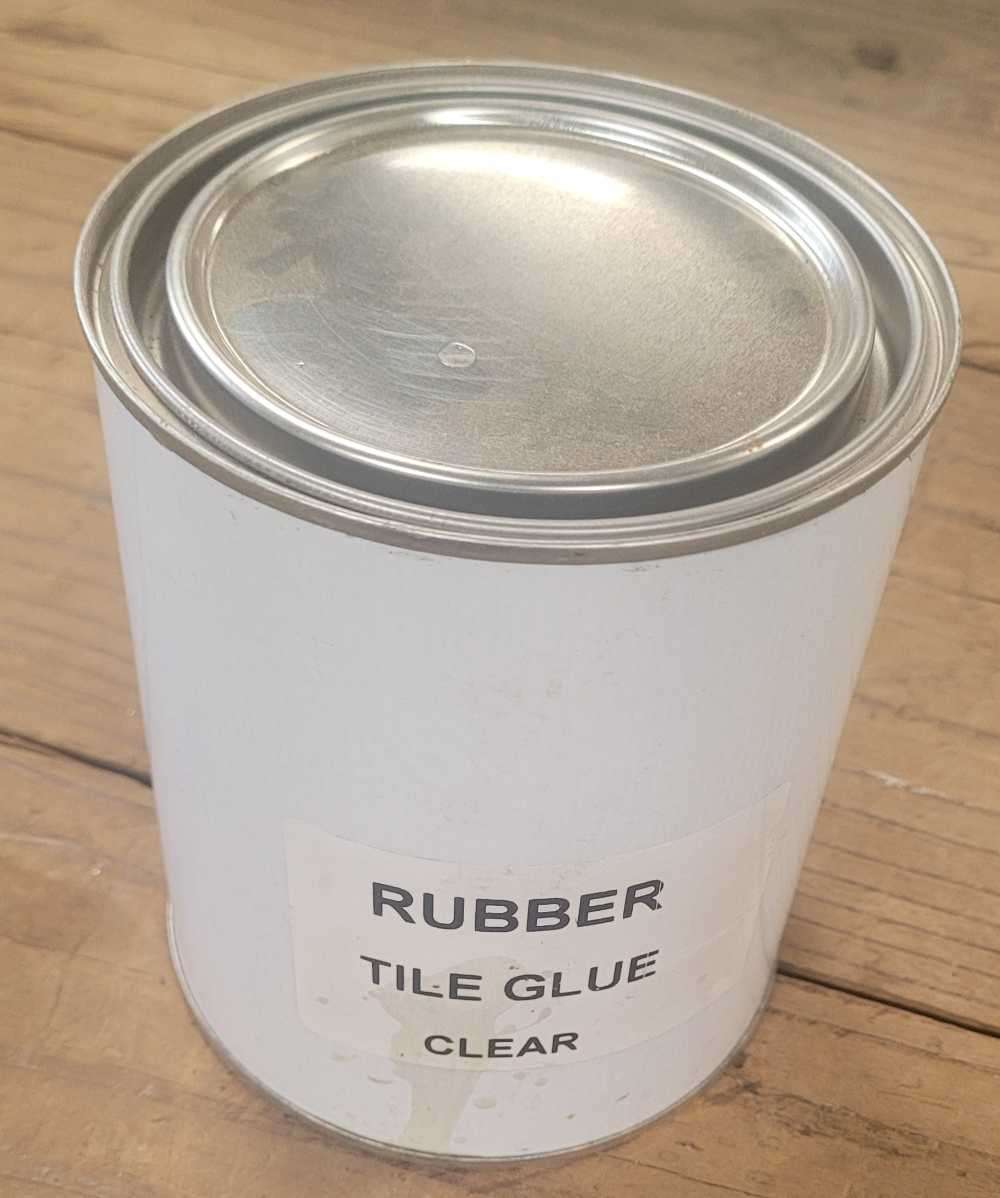 570 ML Clear  Rubber-Tile Glue Tin. (Bid Per Tin)