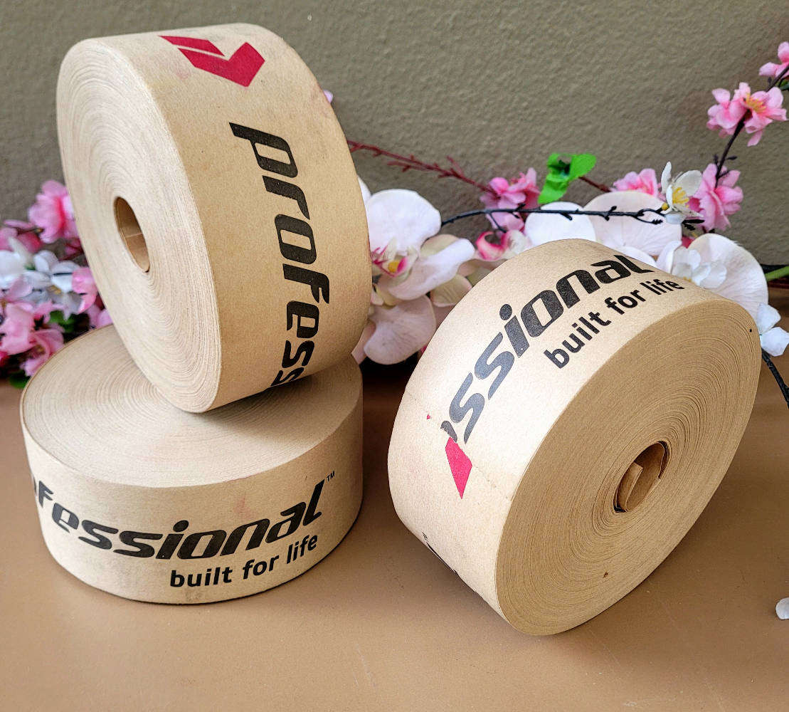 860g LARGE Professional-Branded GUM TAPE ROLL/ KRAFT PAPER TAPE ROLL. (Bid Per Piece-To Take All 4x)