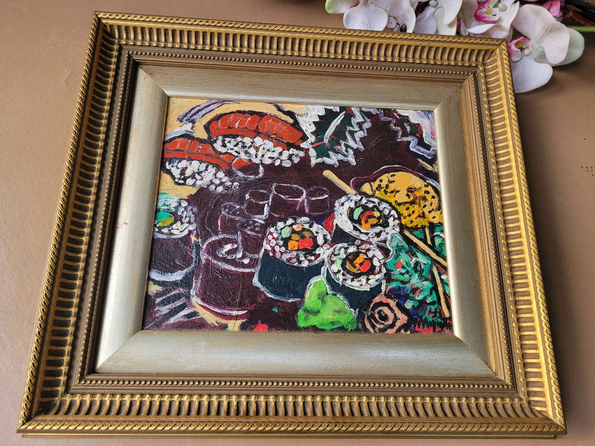 SIGNED Old Thick-Oil-On -Board Painting (29.5x24)cm