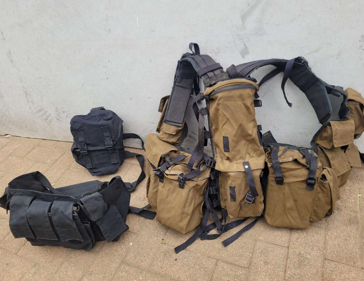 OLD SADF 3-Piece Battle Webbing Lot (As Pictured). Bid Per Lot