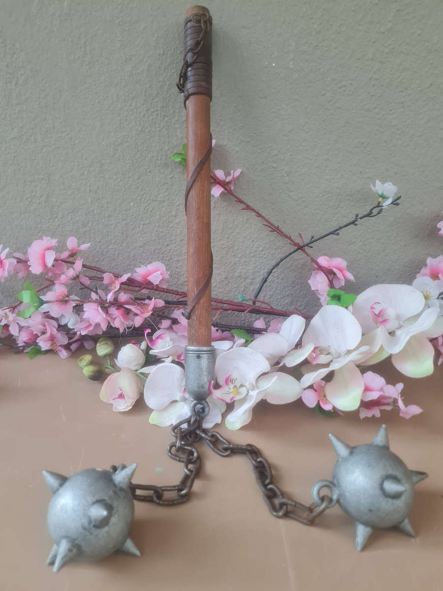 ANTIQUE Well-Preserved Twin-Ball Flail / Mace