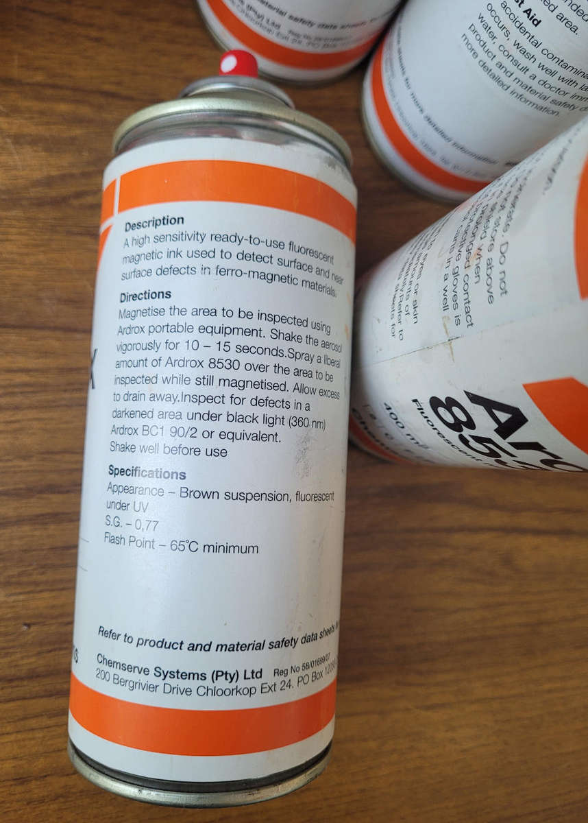 UNUSED... ARDROX Fluorescent Ink Aerosol. (No Cap As Pictured) Bid Per Can