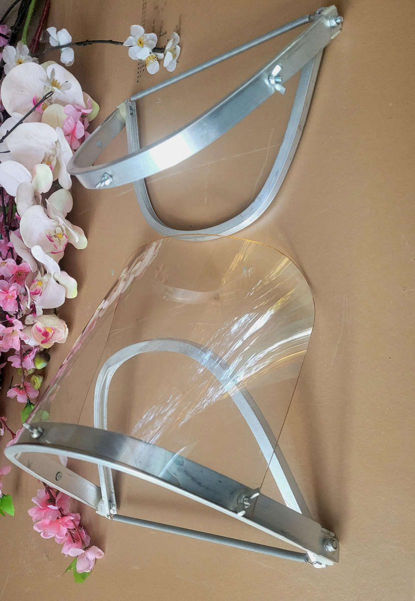 Aluminium Face Shield Lot - 1 Complete & 1 Replacement Frame