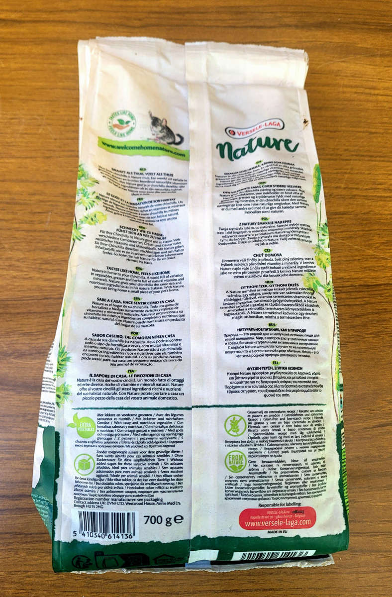 Versele-Laga Nature CHINCHILLA Pet Food. 700g