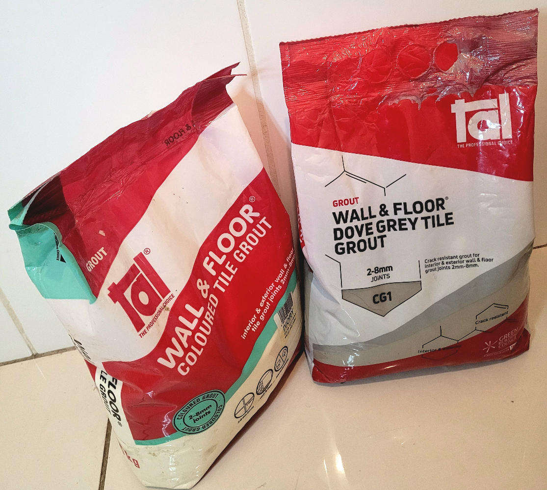 Assorted tile & floor grout lot. Bid per lot.