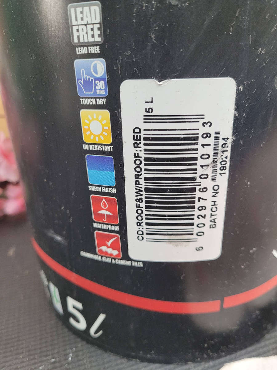 5L Lead-Free Roof & Waterproof Paint. (Red Colour)