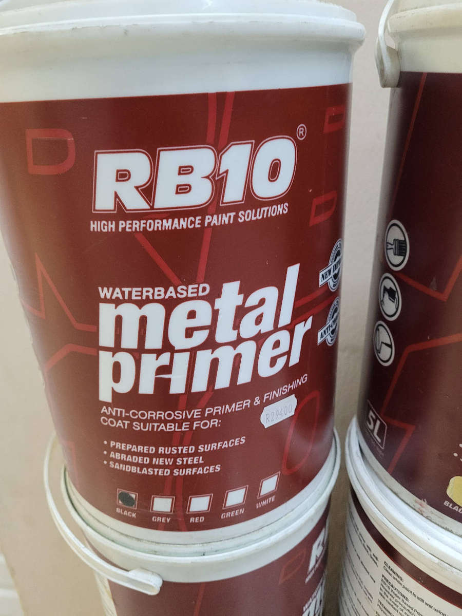 5L  RB10 High Quality (GREY COLOUR) Anti-Corrosive METAL PRIMER. (Bid Per Piece-To Take Both)