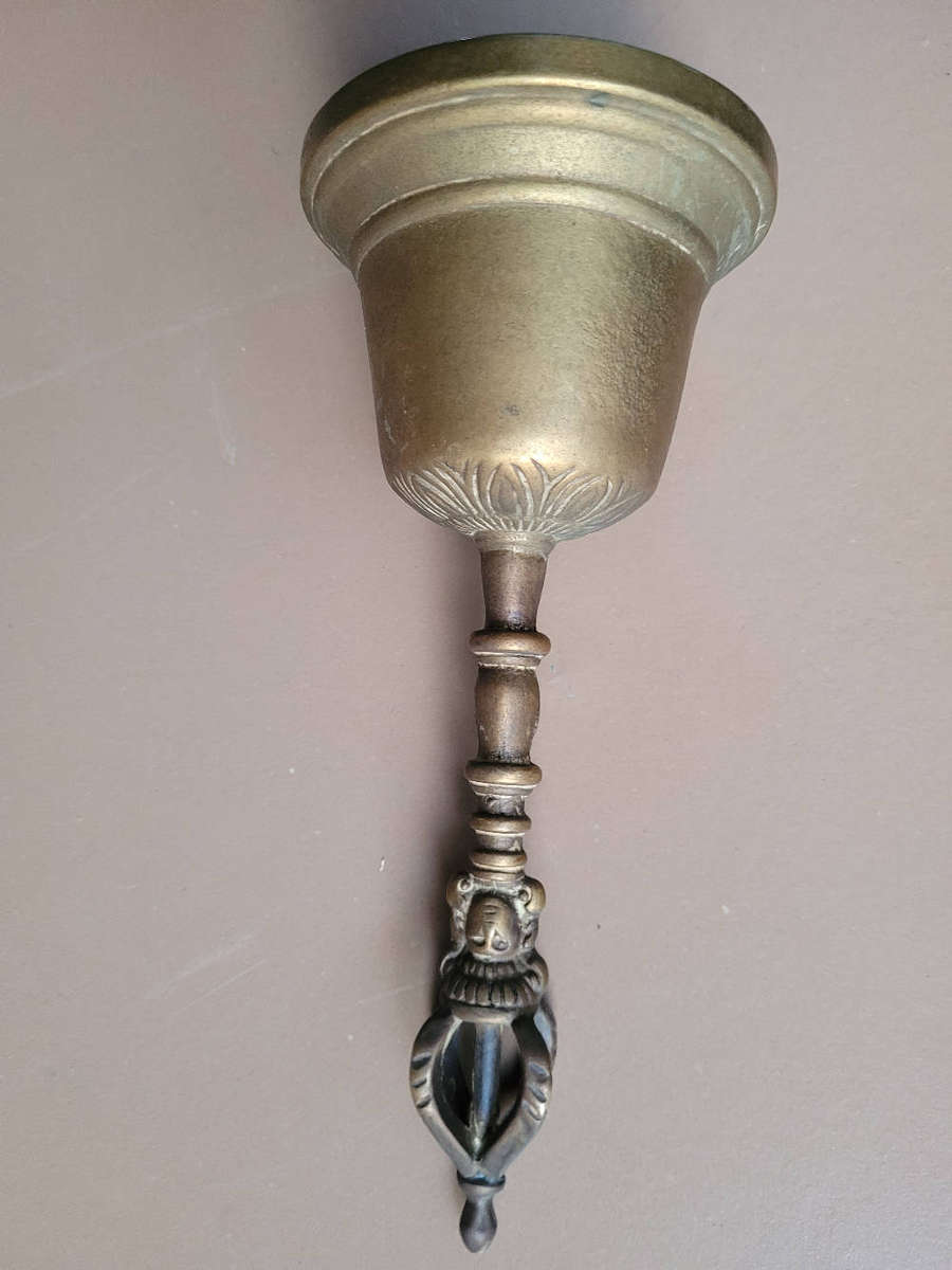 Medium-Sized Solid Brass TIBETAN/GHANTA Ritual Bell. Quite Loud!!  (19)cm Tall