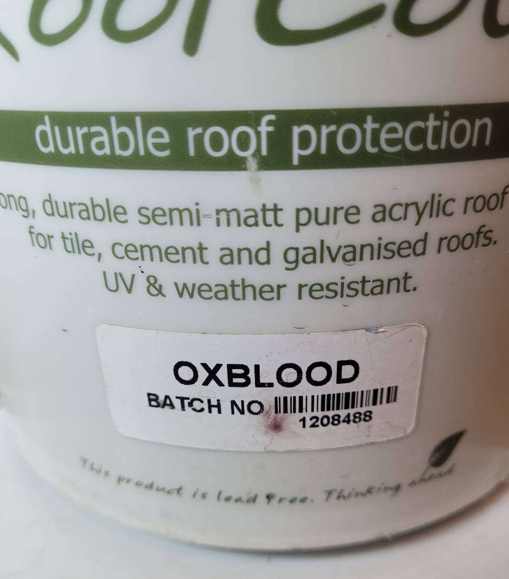 5L  PROMAC (OXBLOOD COLOUR) Roof Cote`  Paint (Bid Per Piece-To Take Both)