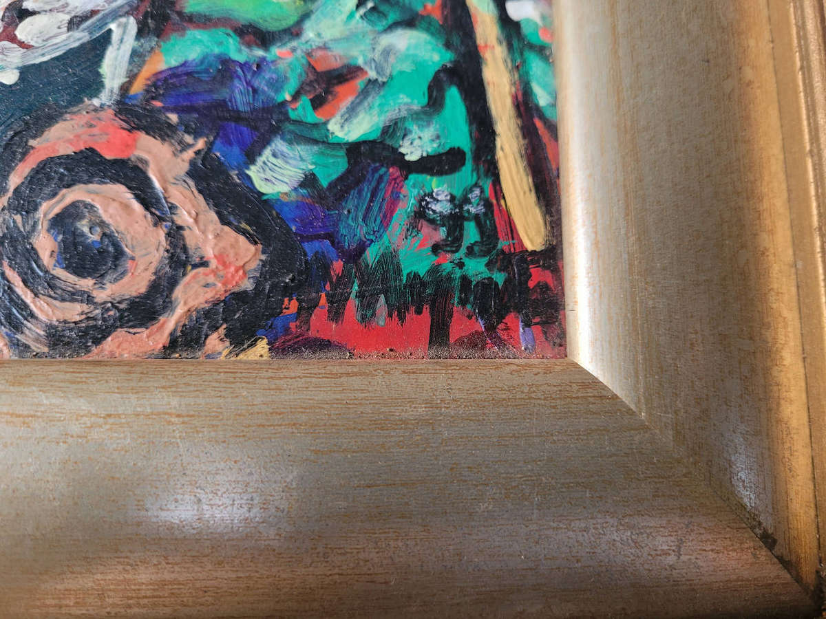 SIGNED Old Thick-Oil-On -Board Painting (29.5x24)cm