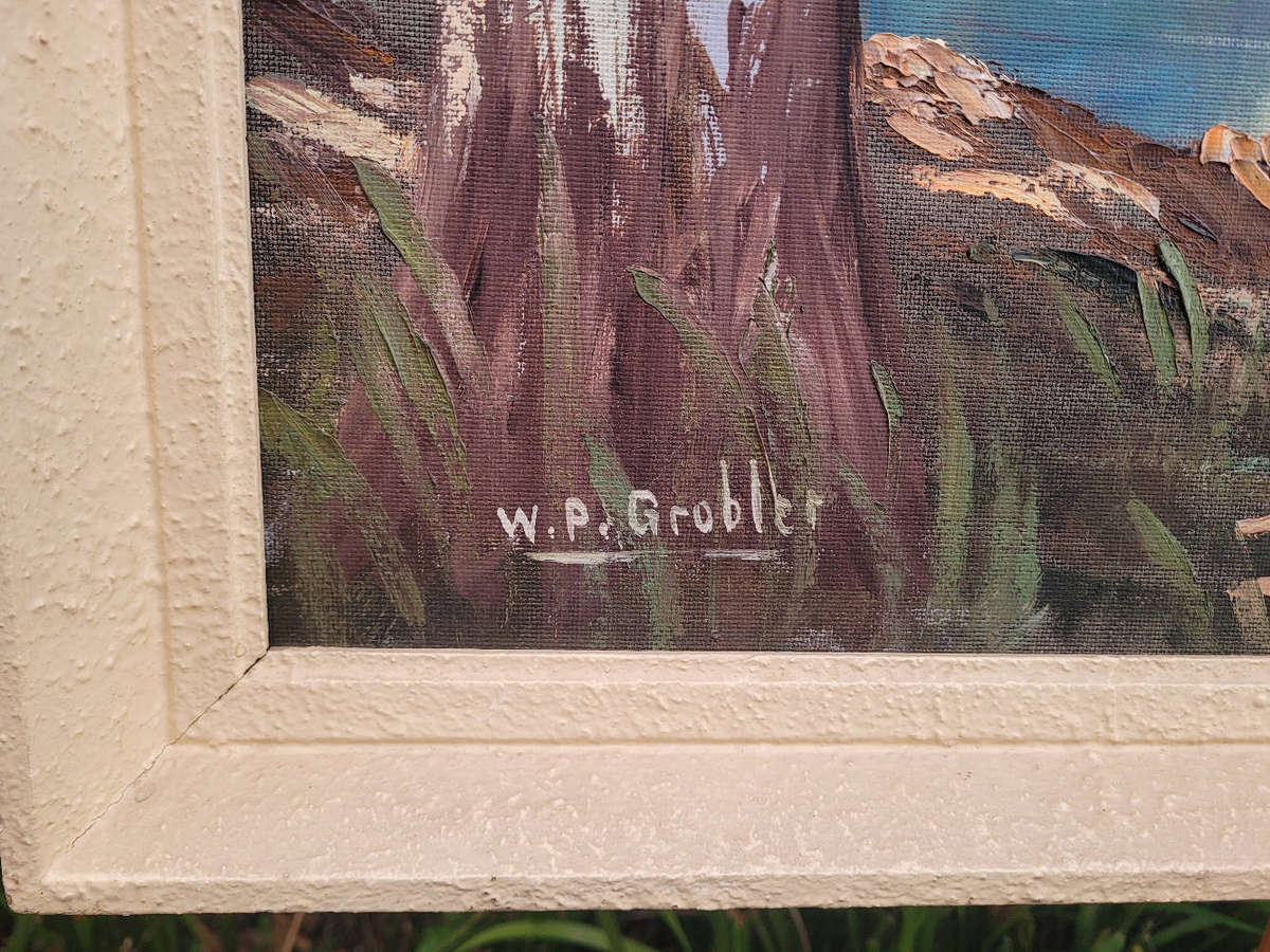 Large W.P Grobbler Signed Landscape Oil Painting - 900x645mm