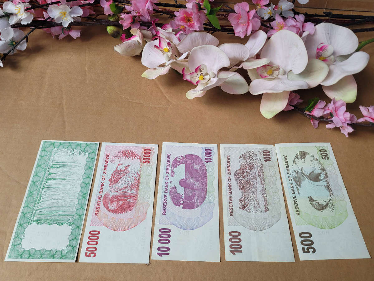ZIMBABWE Early Hyper-Inflation Bank Notes (As Pictured)  Bid Per Piece-To Take All 5x