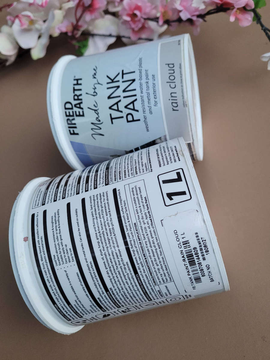 FIRED EARTH 1L Quality Weather-Resistant Metal/Plastic Tank Paint (Bid Per Piece-To Take Both)