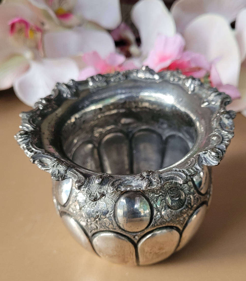 RARE... Old HALL-MARKED Silver-Plated Mini Vase. (Please see Pics Of Maker`s Marks on item Base)