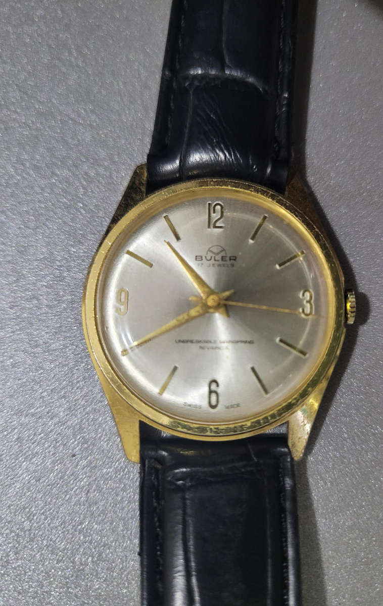 BULER NIVAROX (1262) 17 Jewels Hand-Wound Anti-Magnetic Diamond-Tooled Wrist Watch. WORKING...