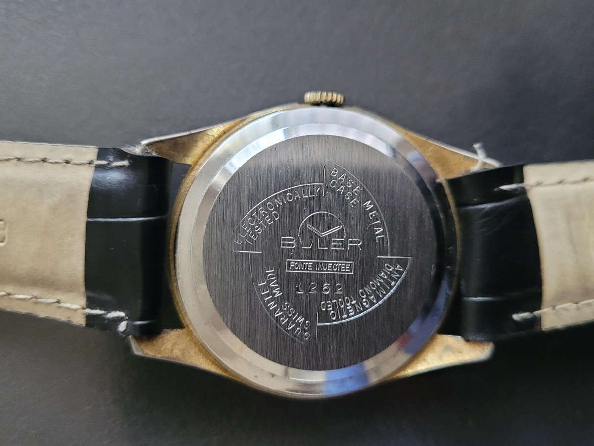 BULER NIVAROX (1262) 17 Jewels Hand-Wound Anti-Magnetic Diamond-Tooled Wrist Watch. WORKING...