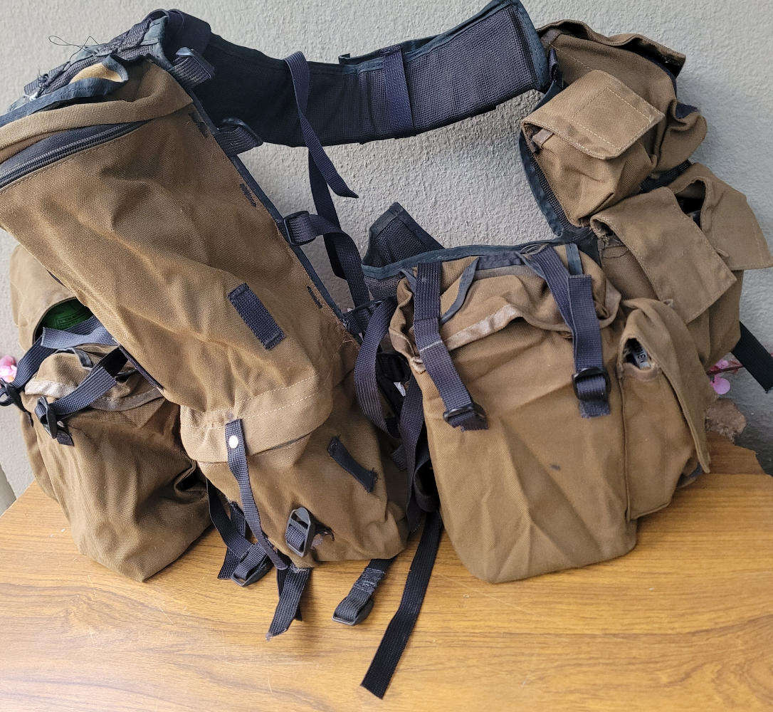 OLD SADF 3-Piece Battle Webbing Lot (As Pictured). Bid Per Lot