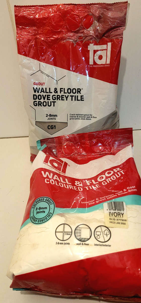 Assorted tile & floor grout lot. Bid per lot.