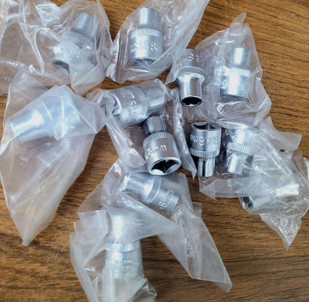 8mm Chrome Vanadium Hex Bit Socket. Bid Per Piece