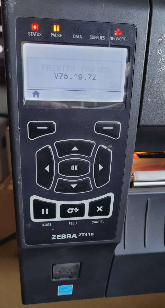 16.8Kg ZEBRA Z410 INDUSTRIAL LABLE PRINTER  (ERROR Message: HEAD OPEN/CLOSE HEAD). Selling As Is...