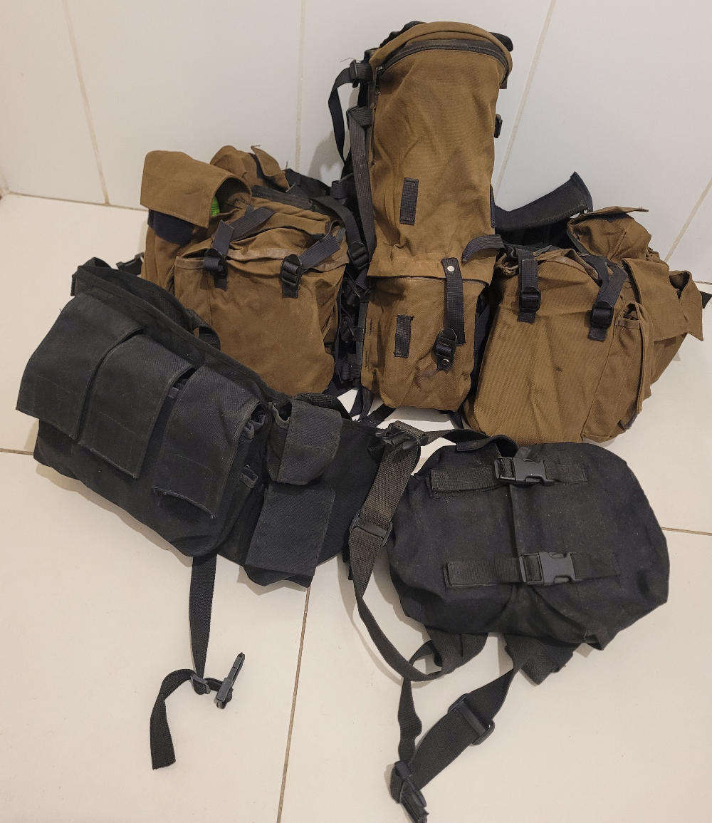 OLD SADF 3-Piece Battle Webbing Lot (As Pictured). Bid Per Lot