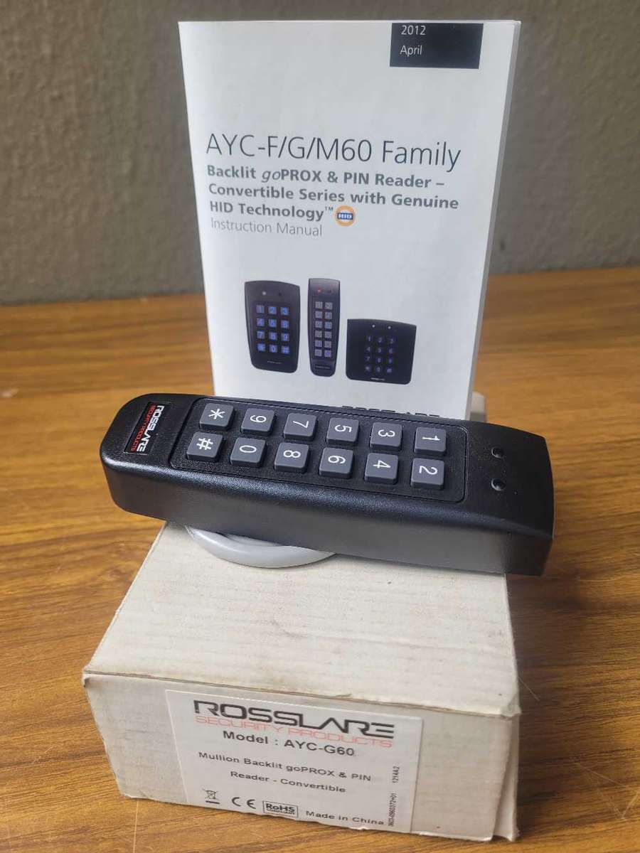 UNUSED... Rosslare AYC-G60  Mullion Backlit go-Prox & PIN Reader - Convertible Ayc-g60