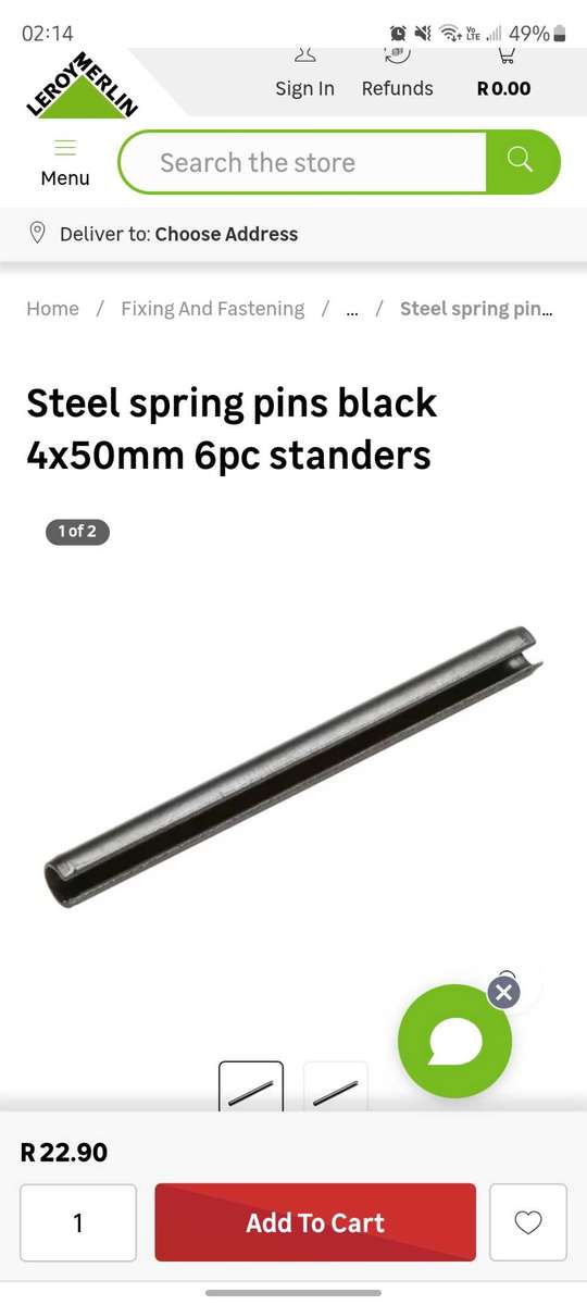 Steel Tension Pins / Spring Dowel Pins. (Minimum 50x). Bid Per Piece