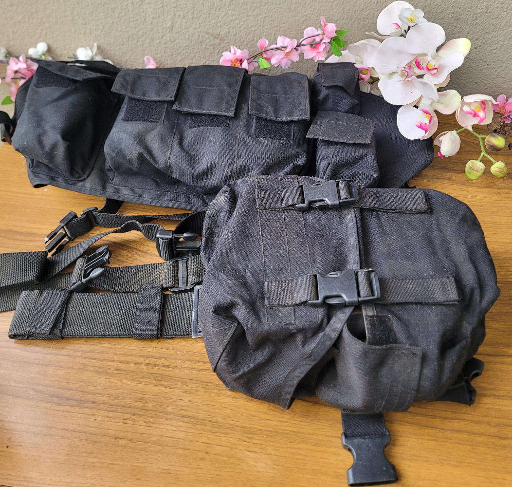 OLD SADF 3-Piece Battle Webbing Lot (As Pictured). Bid Per Lot