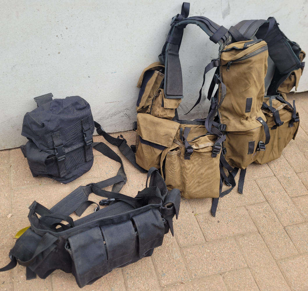 OLD SADF 3-Piece Battle Webbing Lot (As Pictured). Bid Per Lot