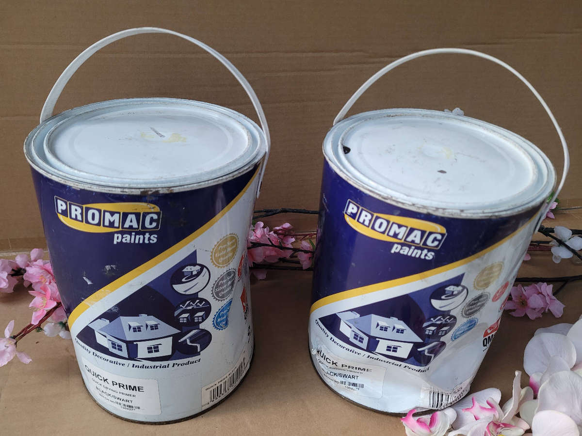 PROMAC Quick-Drying Primer (Black Colour). DENTED. Bid Per Piece-To Take Both